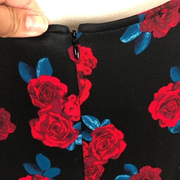 Lane Bryant- Black with Red Roses Fit and Flare dress size: 18 - Picture 12 of 12
